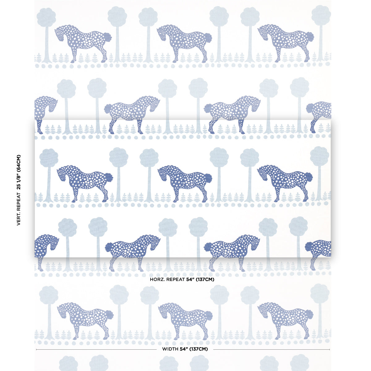 POLKA-DOT-PONY-BLUE-SCHUMACHER-180901 - Schumacher Fabric
