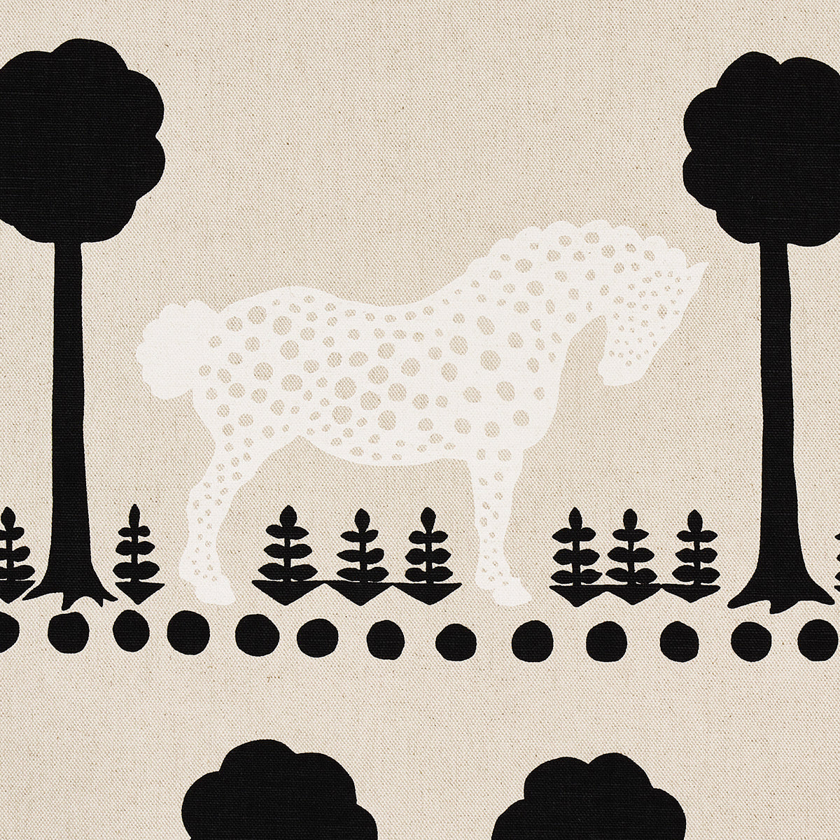 POLKA-DOT-PONY-NATURAL-SCHUMACHER-180902 - Schumacher Fabric