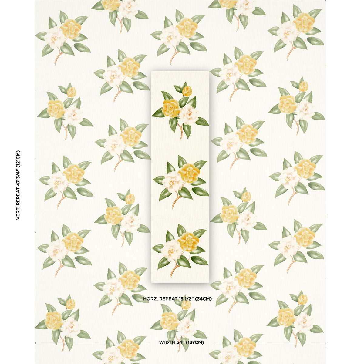 CASABLANCA-FLORAL-INDOOR-OUTDOOR-PALE-YELLOW-SCHUMACHER-180912 - Schumacher Fabric