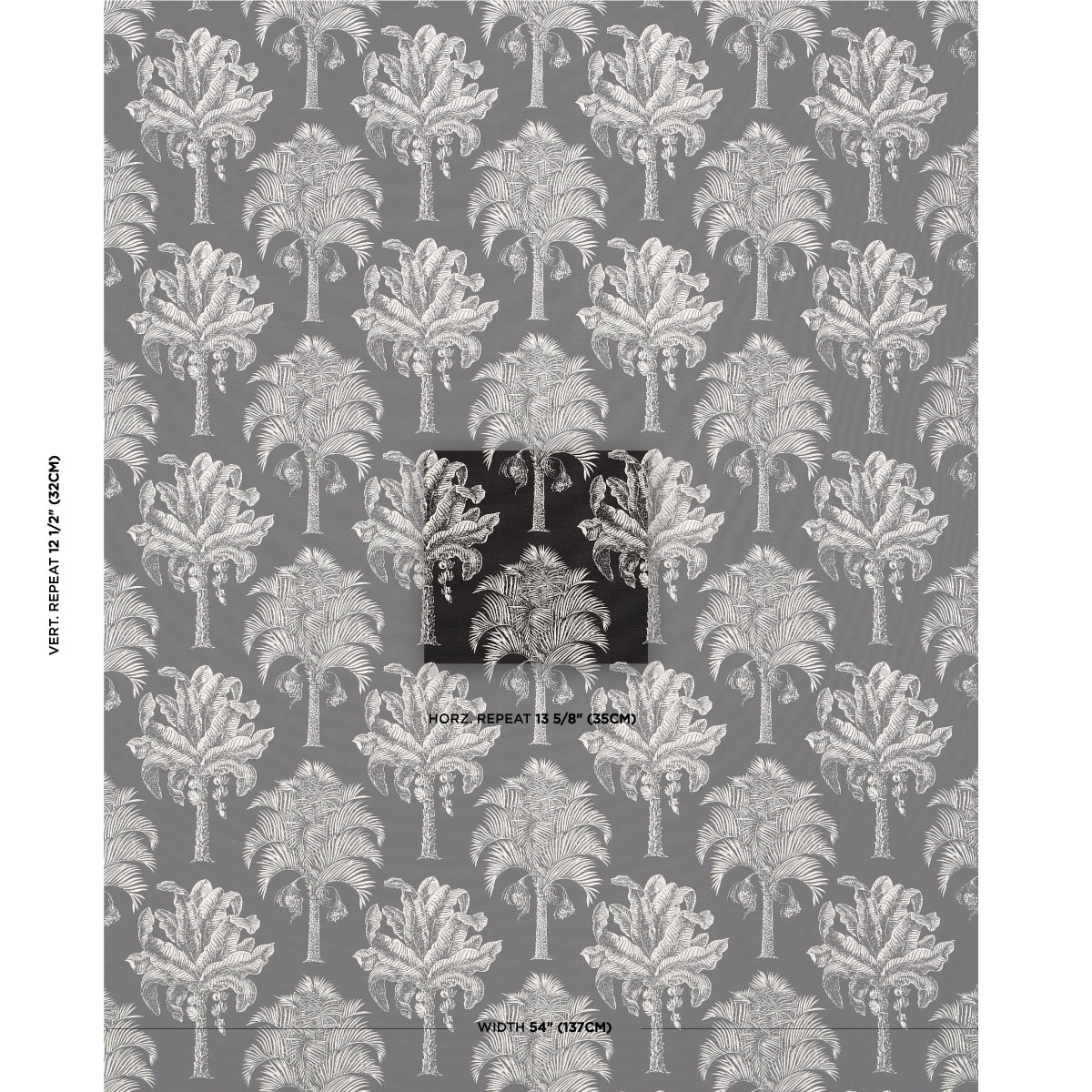 GRAND-PALMS-INDOOR-OUTDOOR-BLACK-SCHUMACHER-180962 - Schumacher Fabric
