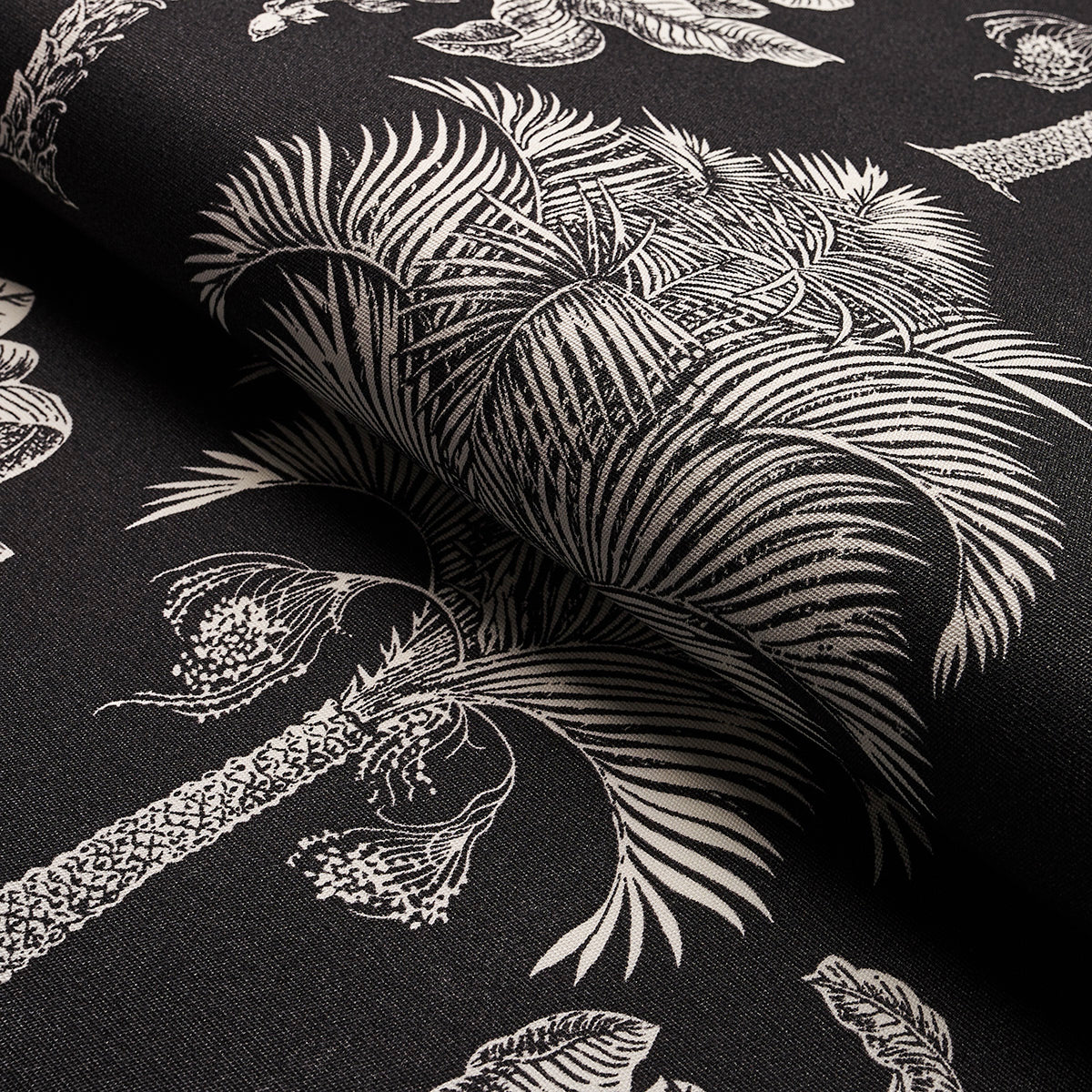 GRAND-PALMS-INDOOR-OUTDOOR-BLACK-SCHUMACHER-180962 - Schumacher Fabric