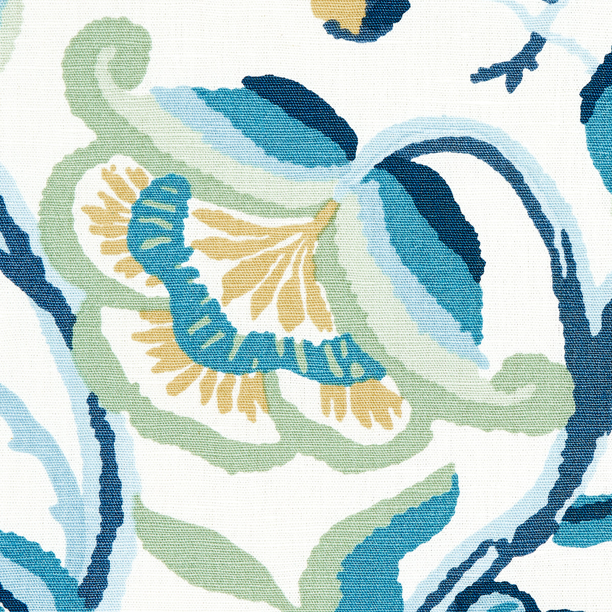 ALEXANDRA-VINE-LINEN-NAVY-LEAF-SCHUMACHER-180970 - Schumacher Fabric