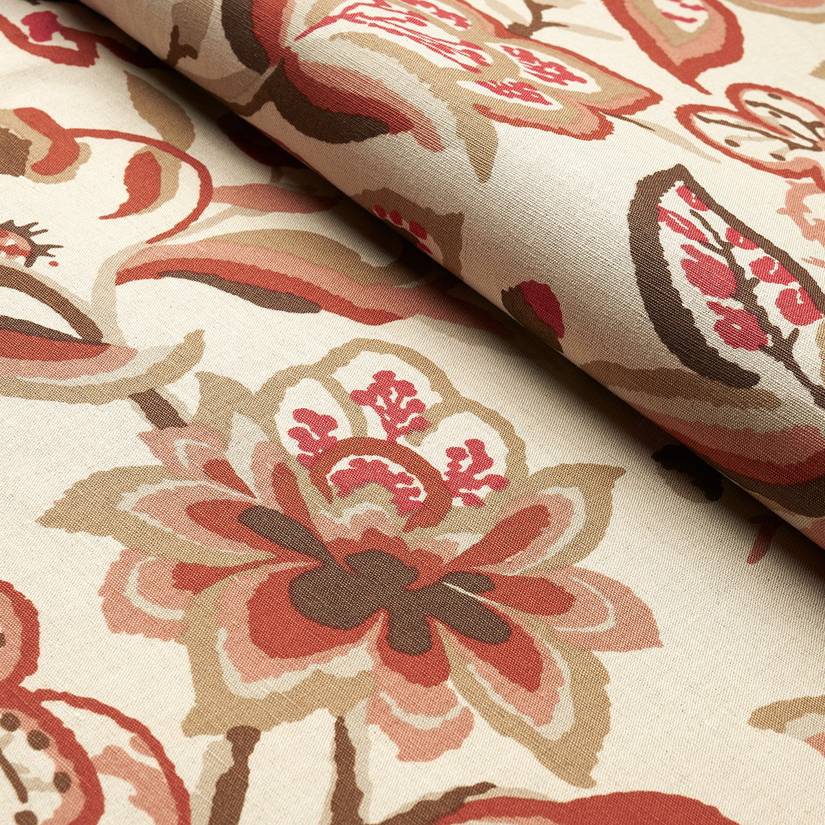 ALEXANDRA-VINE-LINEN-NATURAL-SPICE-SCHUMACHER-180971 - Schumacher Fabric
