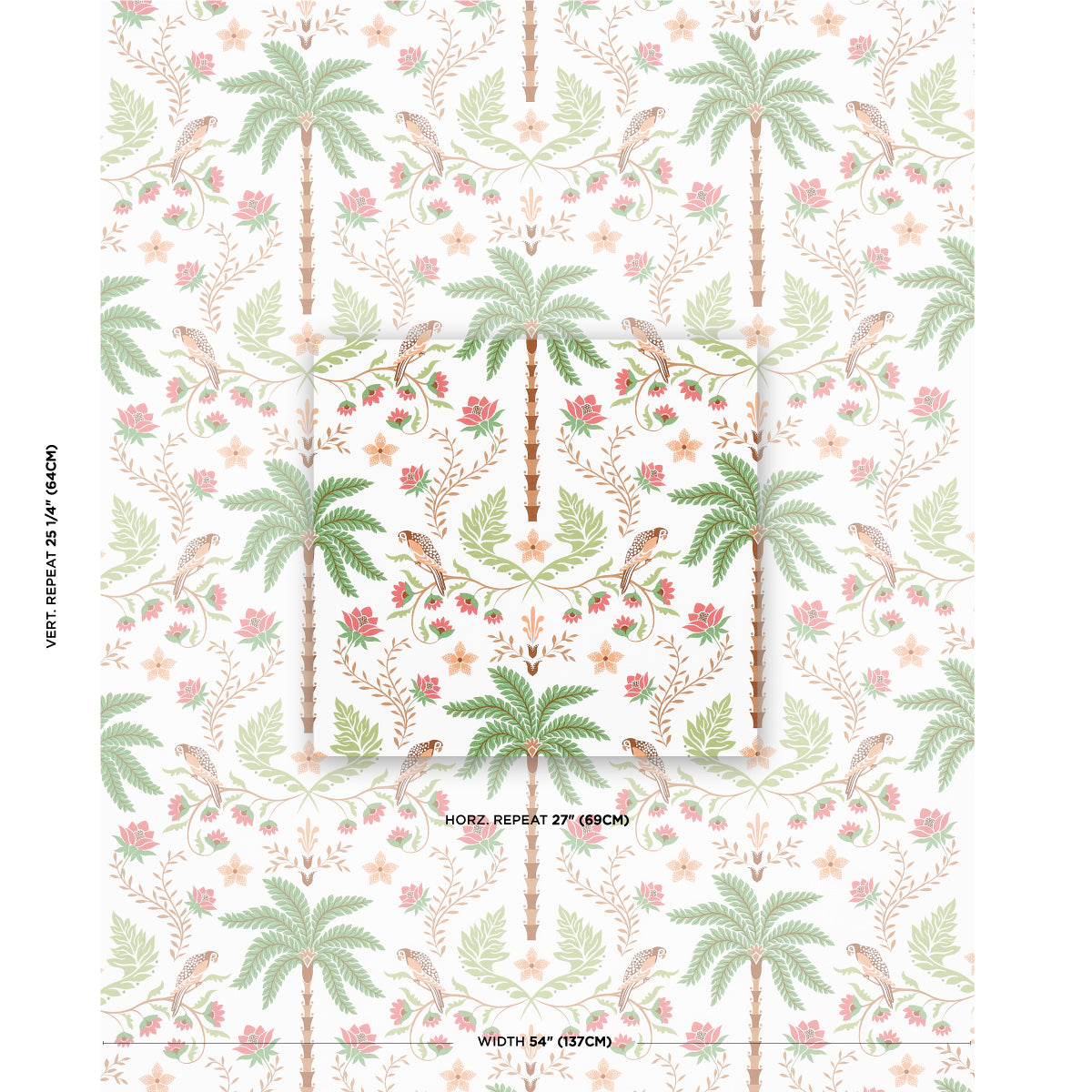 ISLAND-PALM-INDOOR-OUTDOOR-CORAL-GREEN-SCHUMACHER-180981 - Schumacher Fabric
