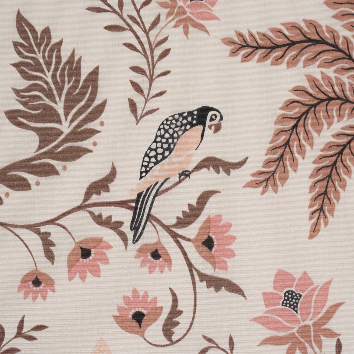Island Palm Indoor/outdoor - Peach & Brown - Schumacher 180982 Fabric - Schumacher Fabric