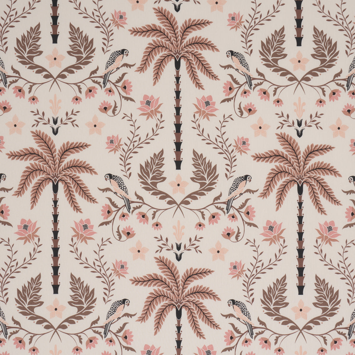 Island Palm Indoor/outdoor - Peach & Brown - Schumacher 180982 Fabric - Schumacher Fabric