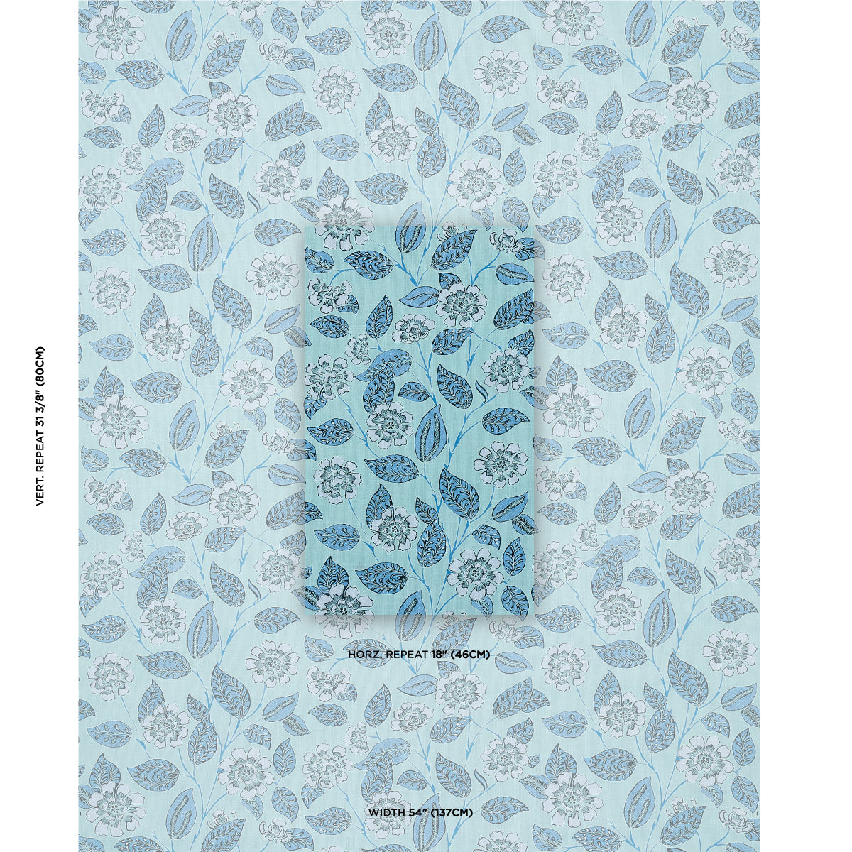 Kava Cay Indoor/Outdoor - Blues - Schumacher 181001 Fabric - Schumacher Fabric