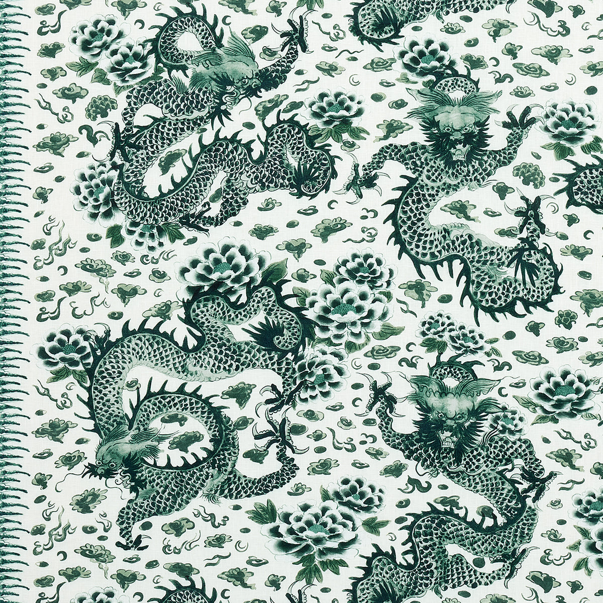 Empress Dragon - Emerald - Schumacher 181031 Fabric - Schumacher Fabric