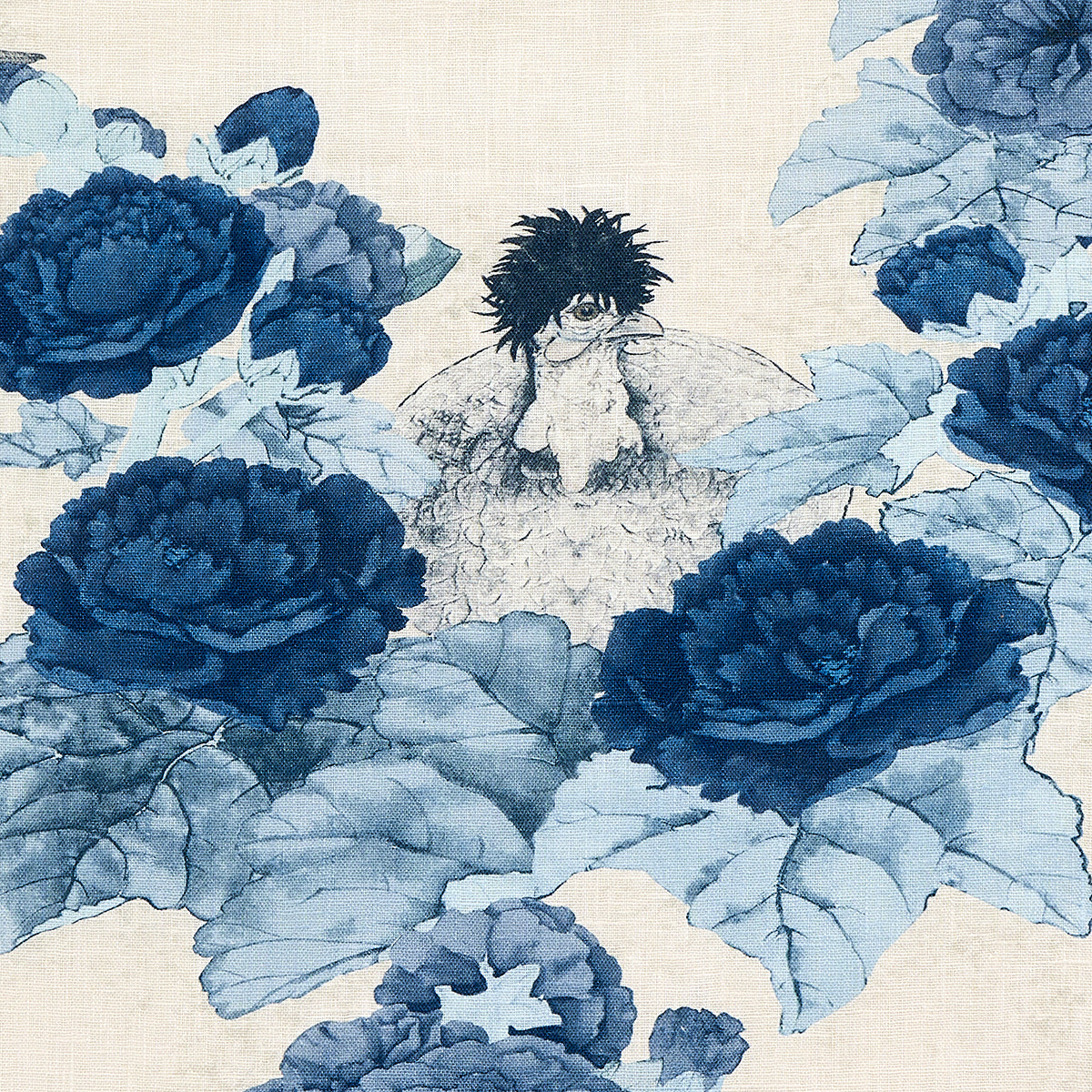 LADY-HOLLYHOCK-DELFT-SCHUMACHER-181042 - Schumacher Fabric