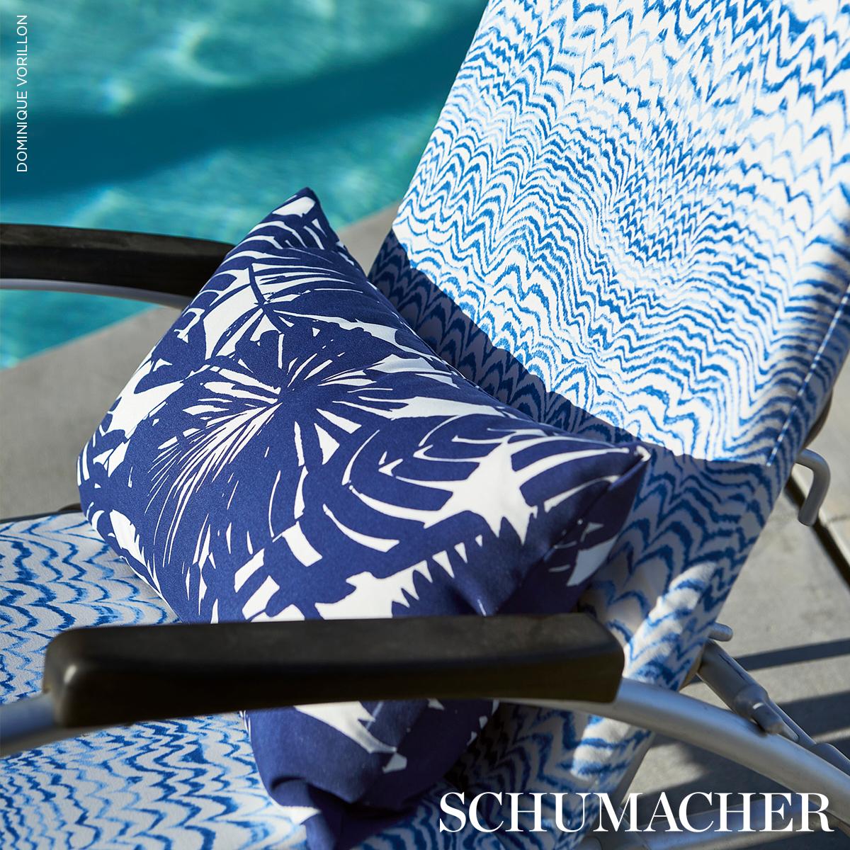 INK-WAVE-PRINT-INDOOR-OUTDOOR-INDIGO-SCHUMACHER-181050 - Schumacher Fabric