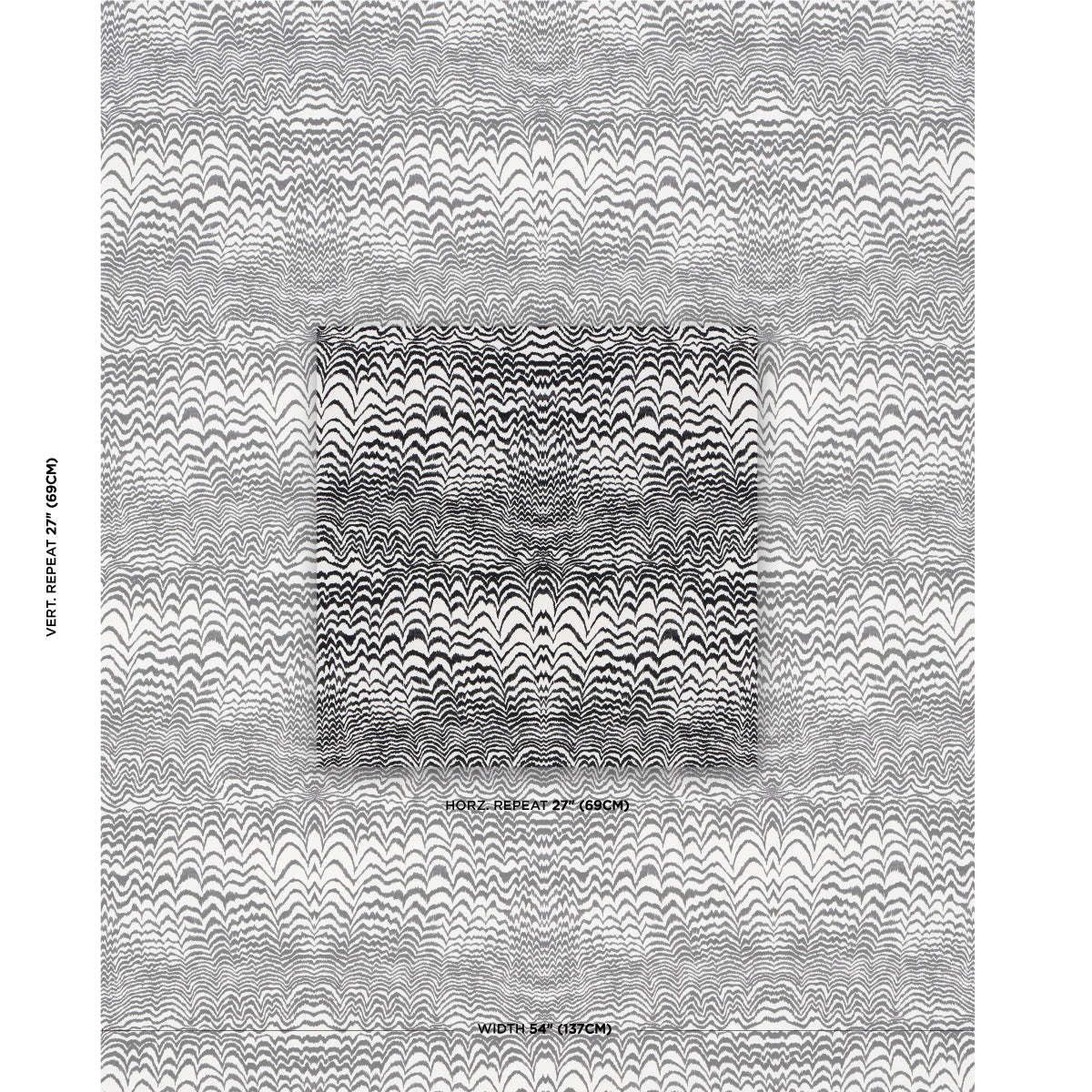 INK-WAVE-PRINT-INDOOR-OUTDOOR-BLACK-SCHUMACHER-181052 - Schumacher Fabric