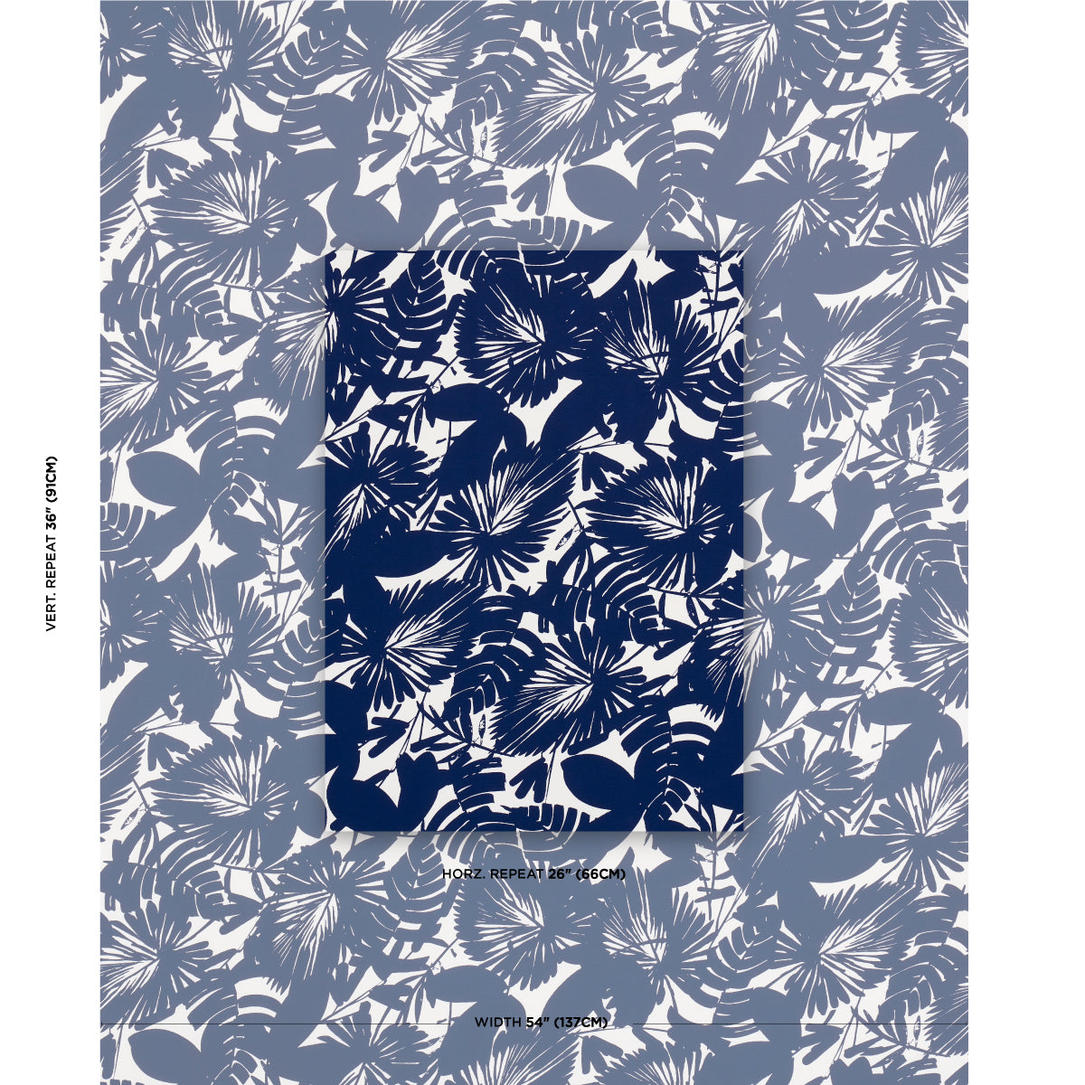 PALISADES-PALM-INDOOR-OUTDOOR-INDIGO-SCHUMACHER-181070 - Schumacher Fabric