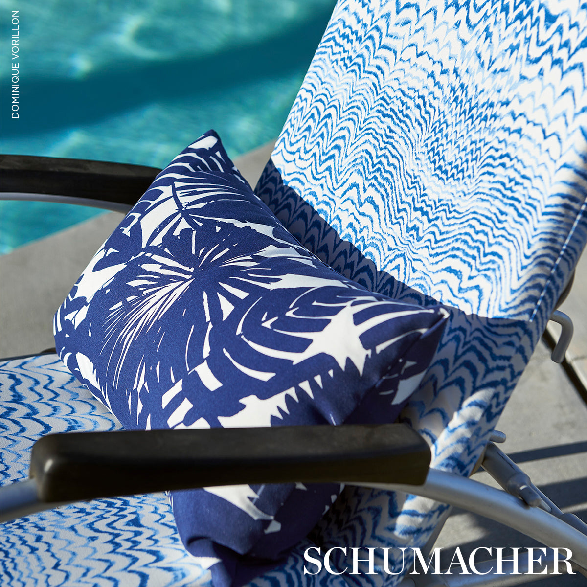 PALISADES-PALM-INDOOR-OUTDOOR-INDIGO-SCHUMACHER-181070 - Schumacher Fabric