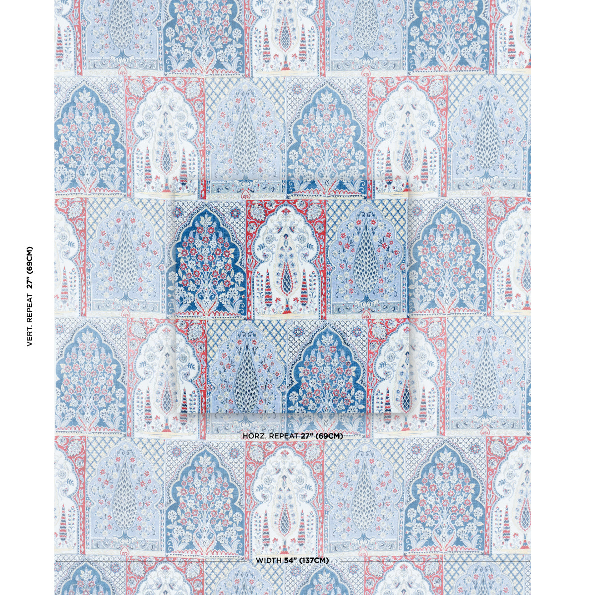 BARRA-PALACE-INDIGO-CRIMSON-SCHUMACHER-181311 - Schumacher Fabric