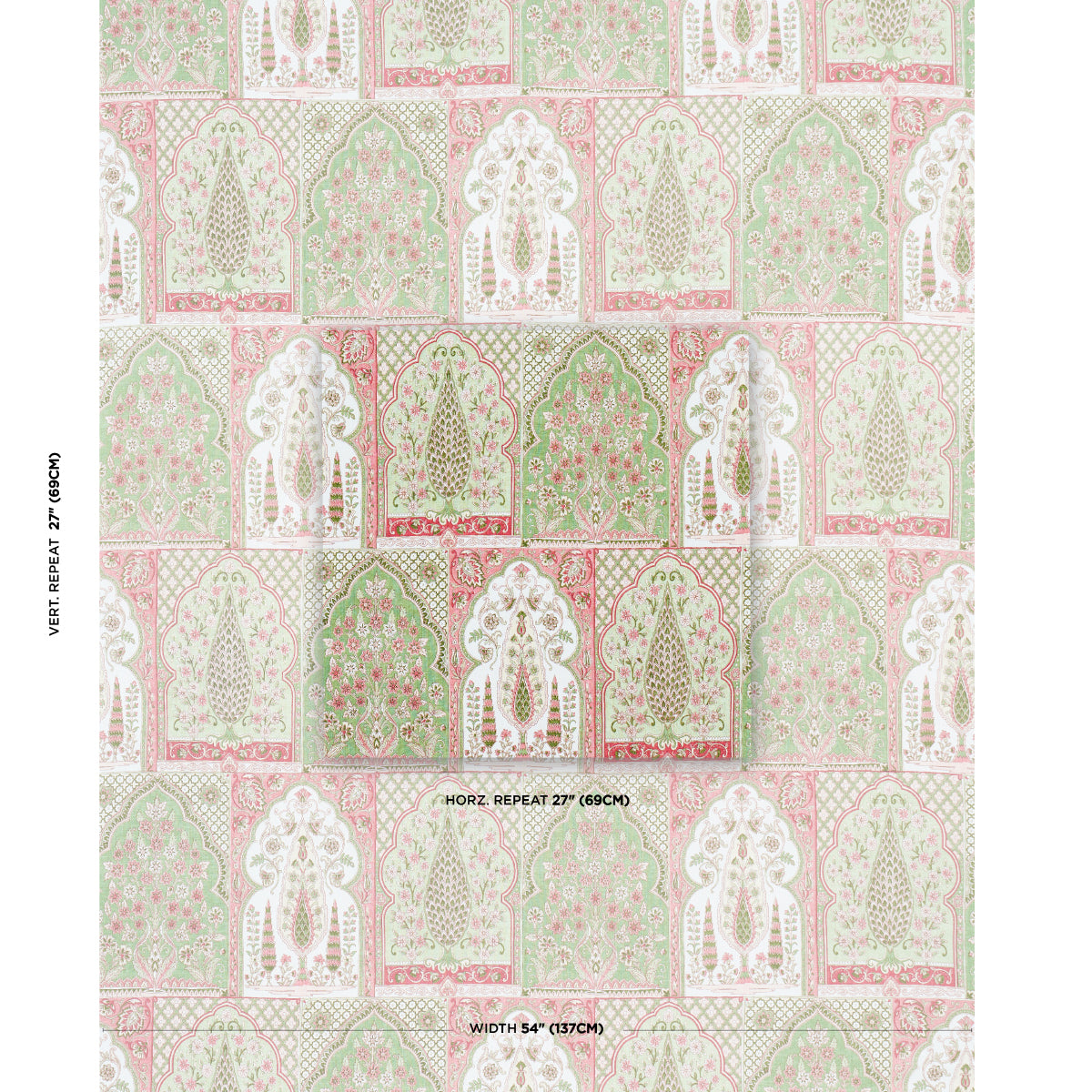 BARRA-PALACE-PINK-GREEN-SCHUMACHER-181312 - Schumacher Fabric