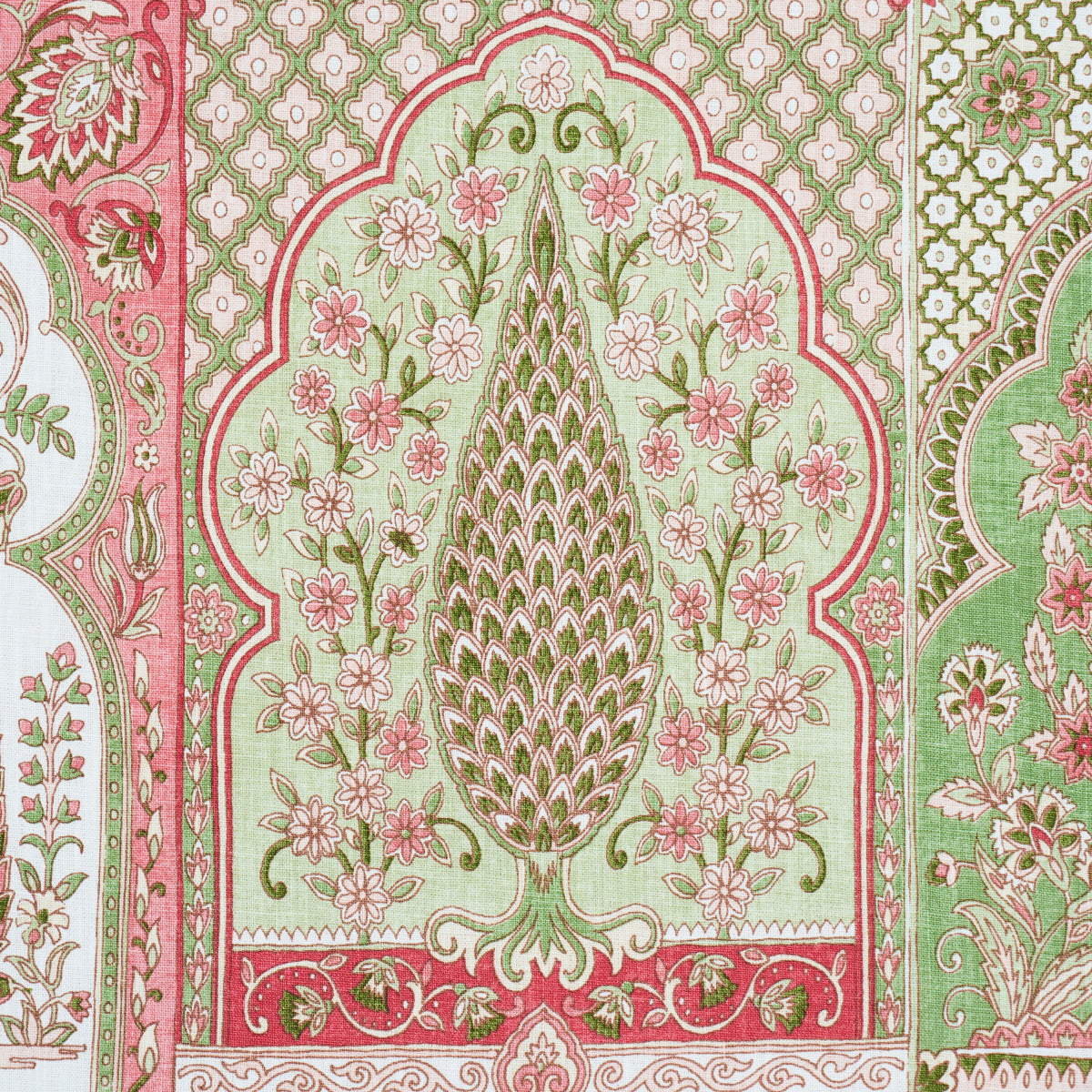 Barra Palace - Pink & Green - Schumacher 181312 Fabric - Schumacher Fabric