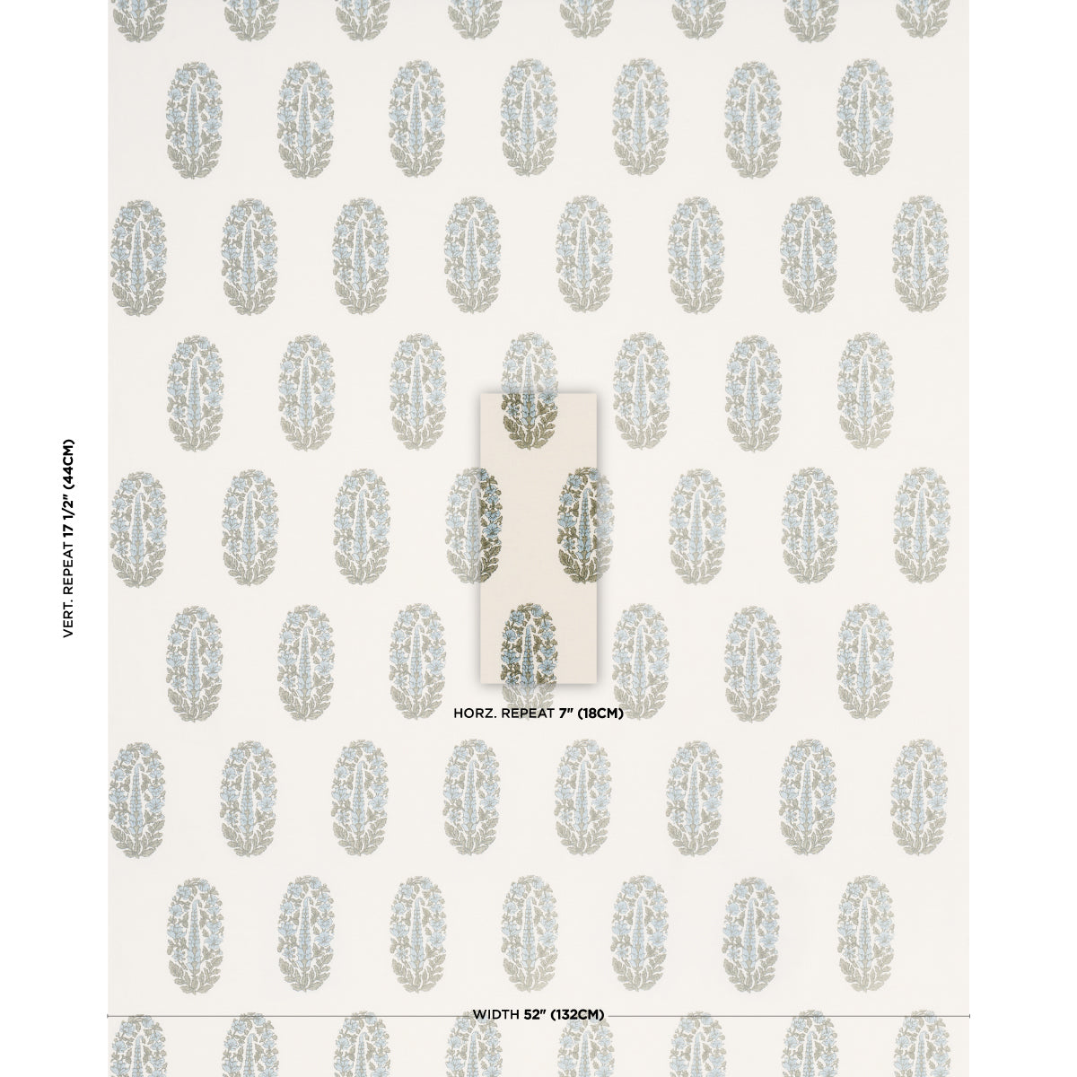 Askandra Flower - Aquamarine - Schumacher 181363 Fabric - Schumacher Fabric