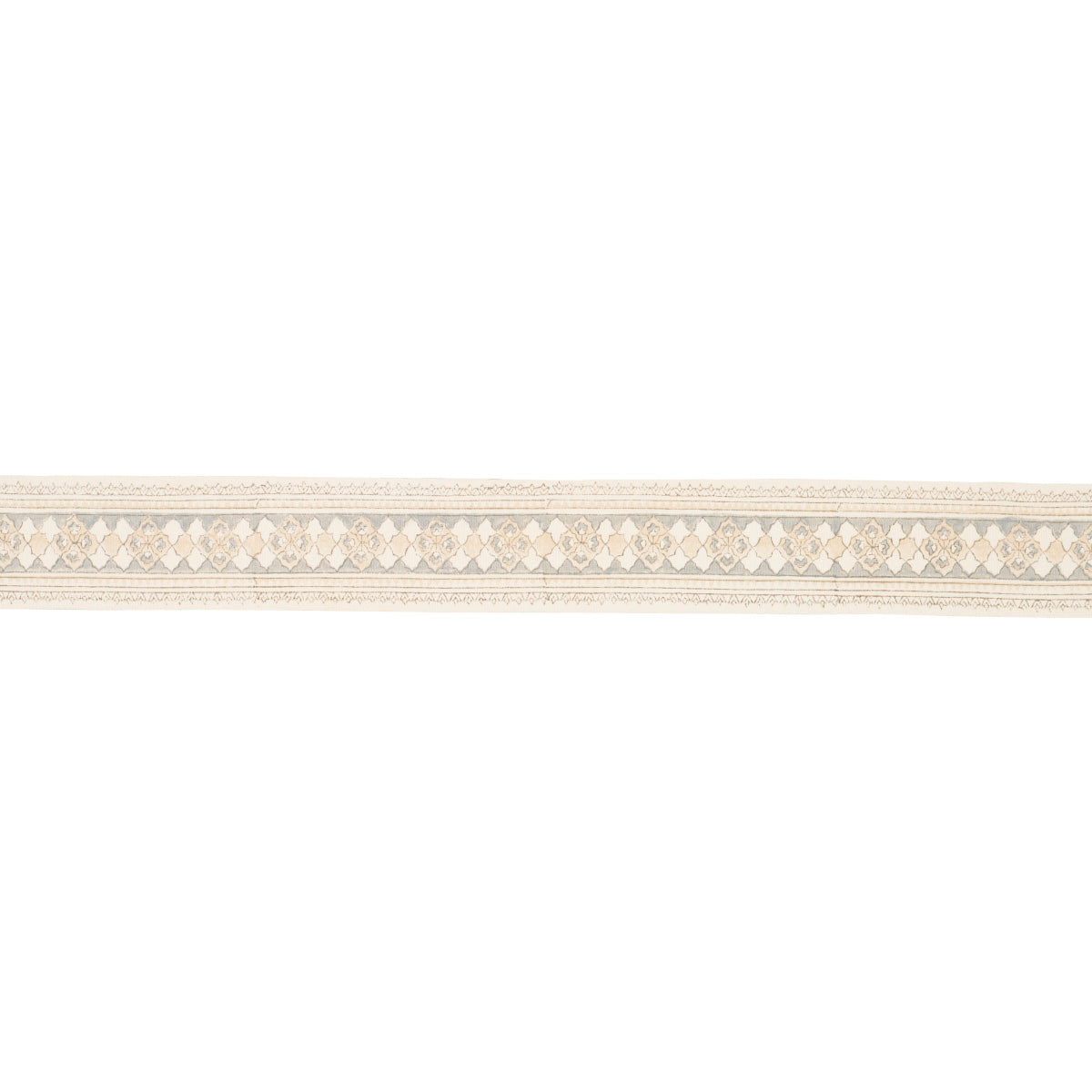 AMIRA-HAND-BLOCK-PRINTED-TAPE-SAND-GREY-SCHUMACHER-181371 - Schumacher Trim
