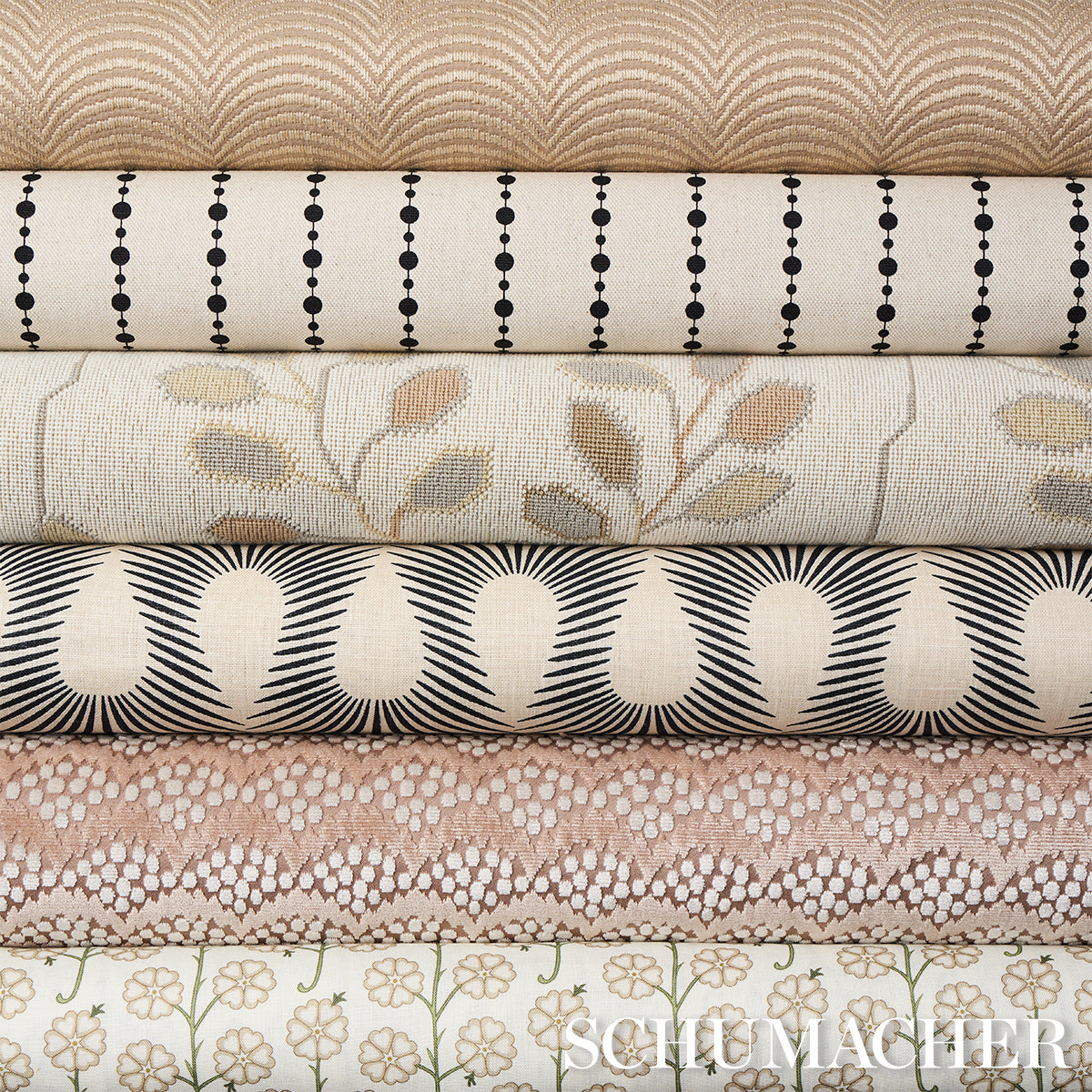 BEADED-STRIPE-BLACK-AND-CREAM-SCHUMACHER-181430 - Schumacher Fabric