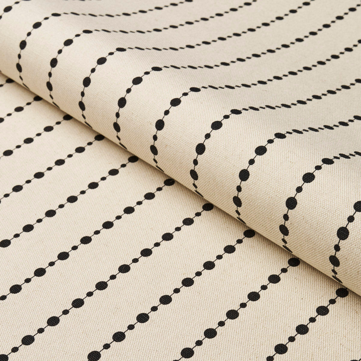 BEADED-STRIPE-BLACK-AND-CREAM-SCHUMACHER-181430 - Schumacher Fabric