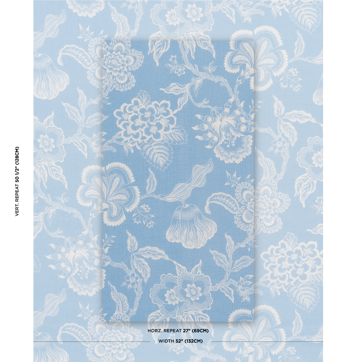 HOTHOUSE-FLOWERS-SILHOUETTE-BLISS-BLUE-SCHUMACHER-181481 - Schumacher Fabric