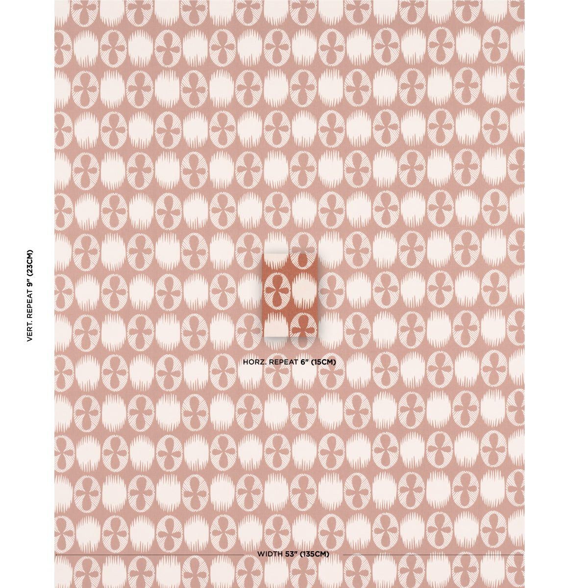 LUNARIA-BLUSH-ON-TERRACOTTA-SCHUMACHER-181511 - Schumacher Fabric