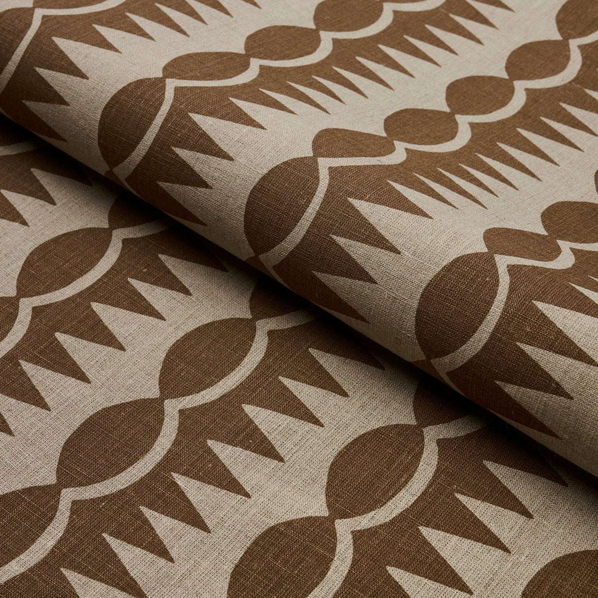 DAGGER-STRIPE-BROWN-ON-NATURAL-SCHUMACHER-181530 - Schumacher Fabric
