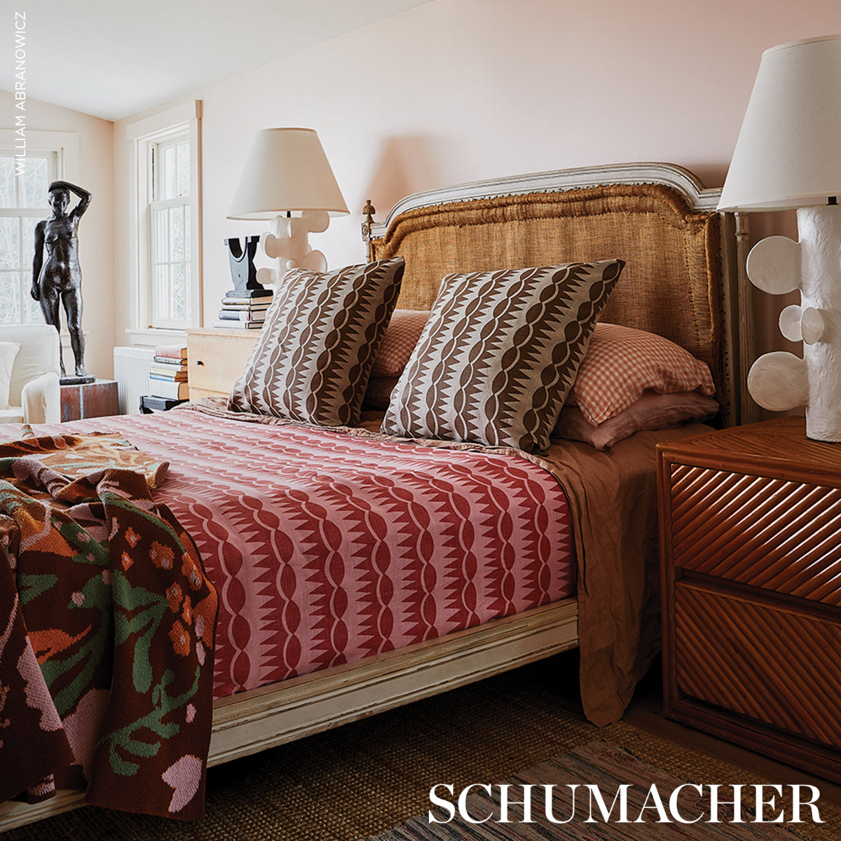 DAGGER-STRIPE-BROWN-ON-NATURAL-SCHUMACHER-181530 - Schumacher Fabric