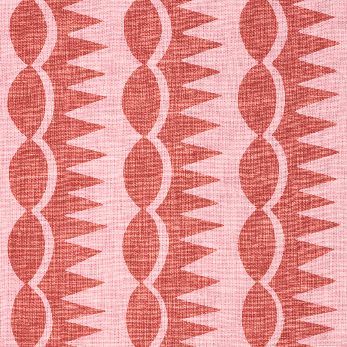 DAGGER-STRIPE-RED-ON-PINK-SCHUMACHER-181531 - Schumacher Fabric