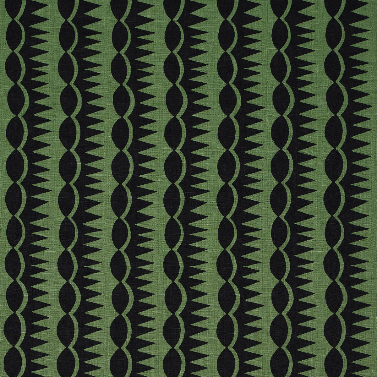 DAGGER-STRIPE-BLACK-ON-GREEN-SCHUMACHER-181532 - Schumacher Tela