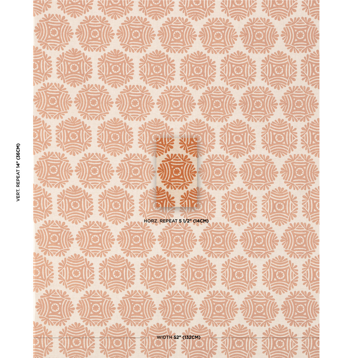 GILDED-STAR-BLOCK-PRINT-CINNAMON-SCHUMACHER-181540 - Schumacher Fabric