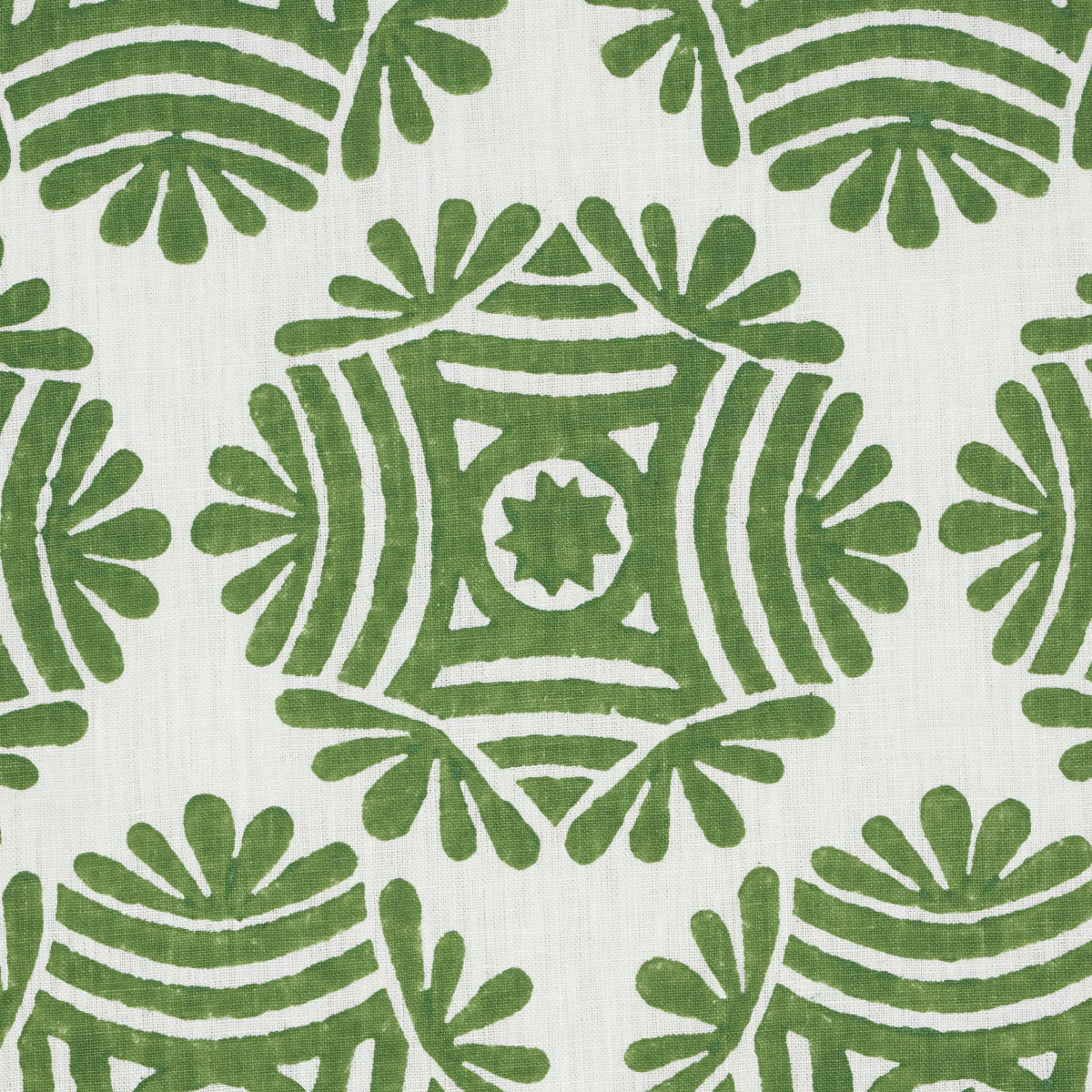 GILDED-STAR-BLOCK-PRINT-GREEN-SCHUMACHER-181542 - Schumacher Fabric