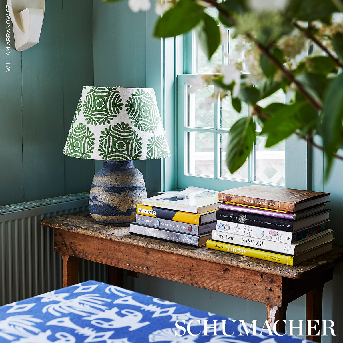 GILDED-STAR-BLOCK-PRINT-GREEN-SCHUMACHER-181542 - Schumacher Fabric