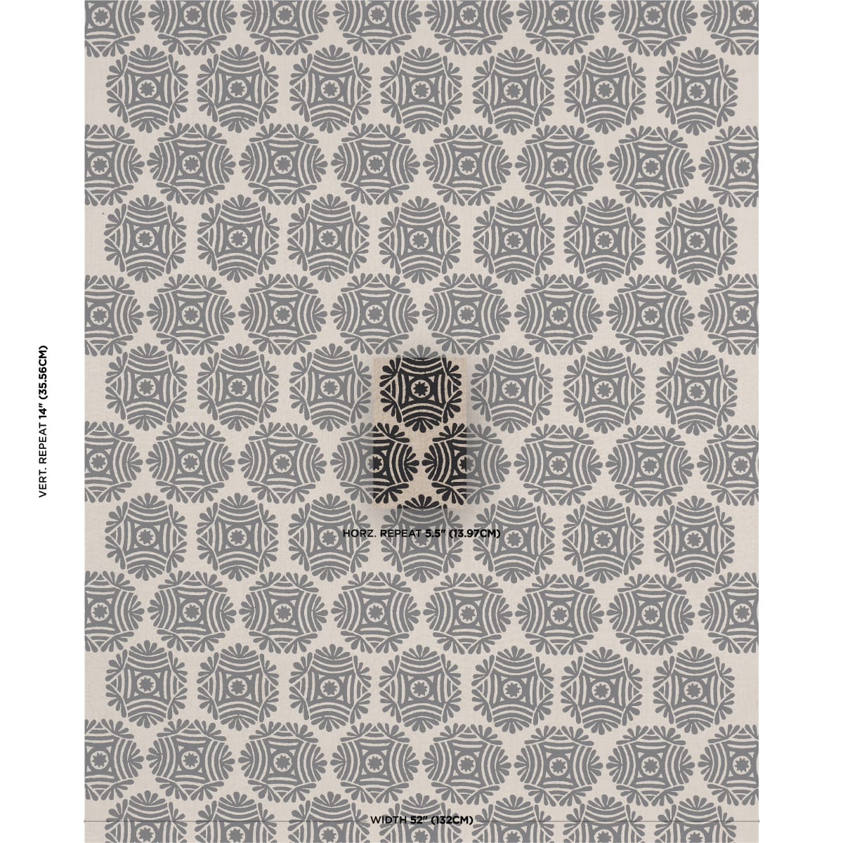GILDED-STAR-HAND-BLOCK-BLACK-SCHUMACHER-181543 - Schumacher Fabric