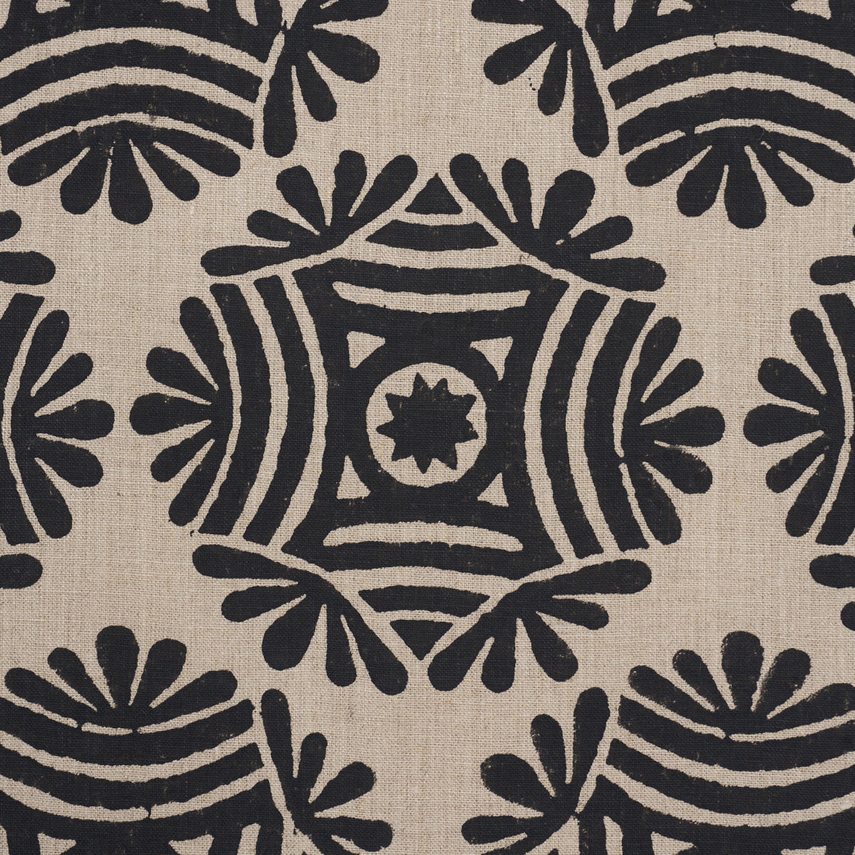 GILDED-STAR-HAND-BLOCK-BLACK-SCHUMACHER-181543 - Schumacher Fabric