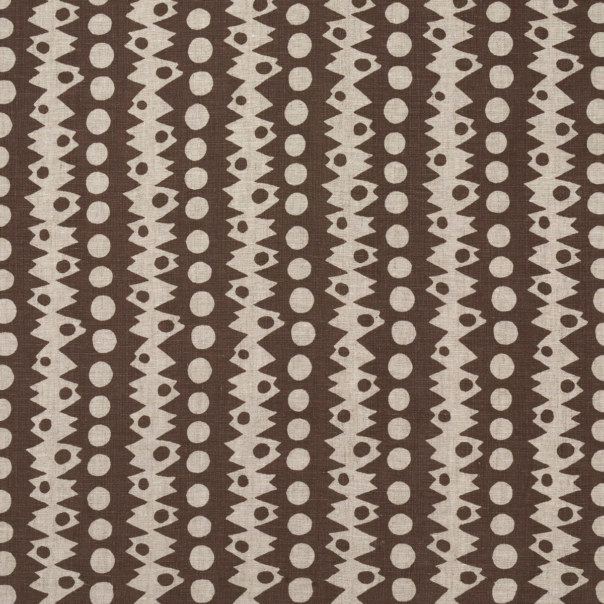 TRICKLEDOWN-BROWN-ON-NATURAL-SCHUMACHER-181553 - Schumacher Tela