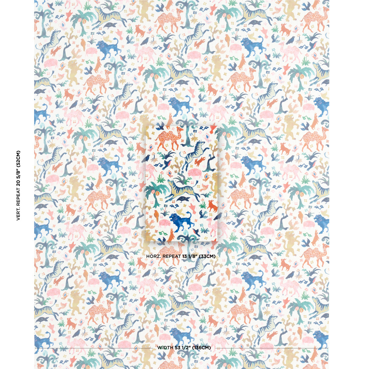BEASTS-INDOOR-OUTDOOR-MULTI-ON-IVORY-SCHUMACHER-181590 - Schumacher Fabric