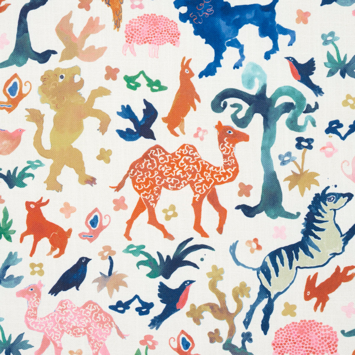 BEASTS-INDOOR-OUTDOOR-MULTI-ON-IVORY-SCHUMACHER-181590 - Schumacher Fabric