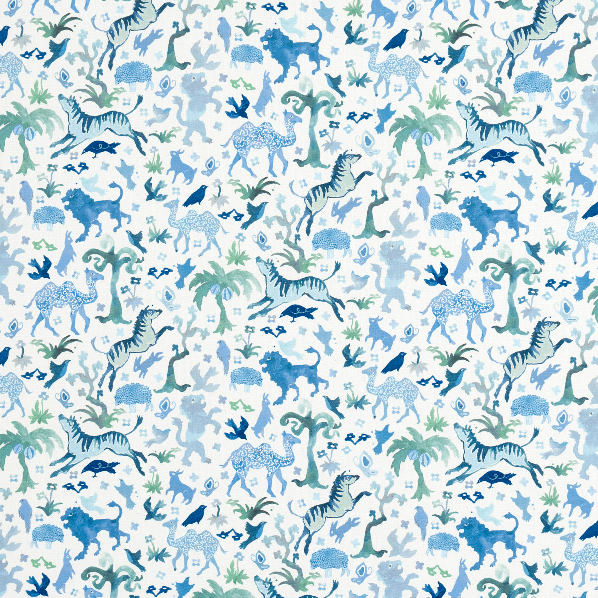 BEASTS-INDOOR-OUTDOOR-BLUE-AND-GREEN-SCHUMACHER-181591 - Schumacher Tela