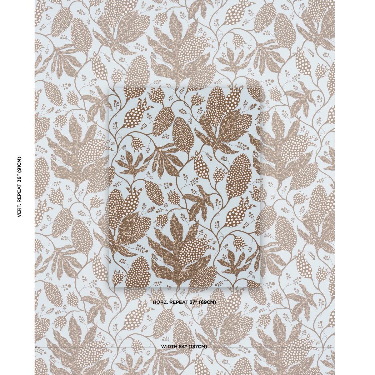 POLKA-DOT-JUNGLE-BROWN-SKY-SCHUMACHER-181650 - Schumacher Fabric