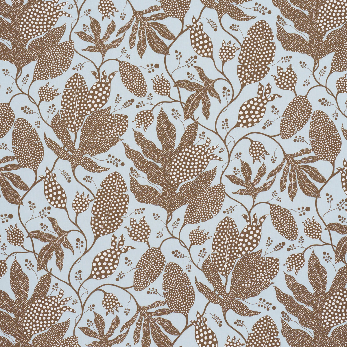 POLKA-DOT-JUNGLE-BROWN-SKY-SCHUMACHER-181650 - Schumacher Fabric