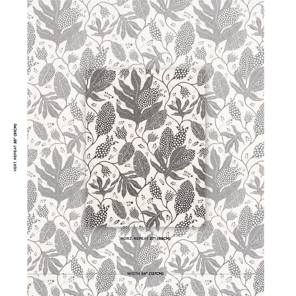 POLKA-DOT-JUNGLE-BLACK-CREAM-SCHUMACHER-181653 - Schumacher Fabric