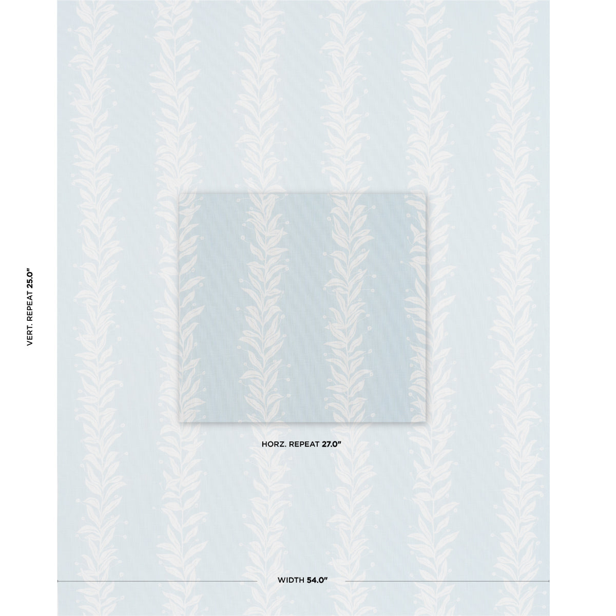 Tendril Stripe Indoor/Outdoor - Sky - Schumacher 181670 Fabric - Schumacher Fabric