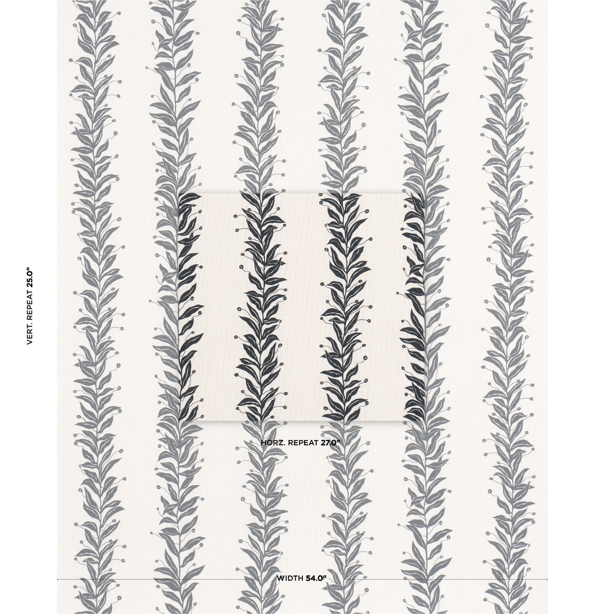 TENDRIL-STRIPE-INDOOR-OUTDOOR-BLACK-CREAM-SCHUMACHER-181671 - Schumacher Fabric