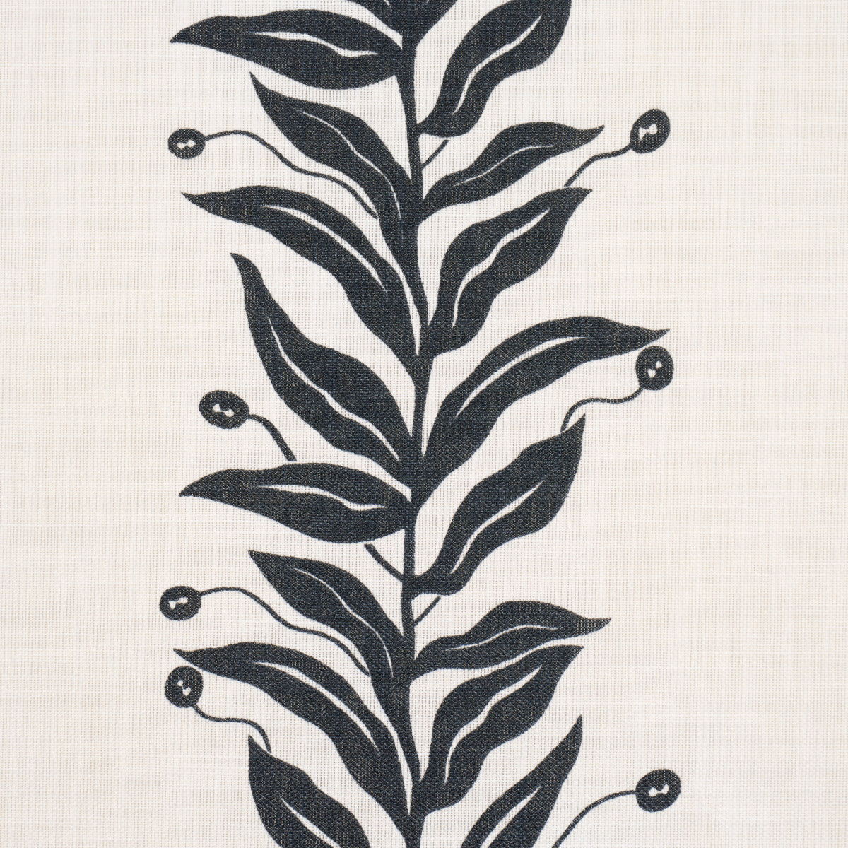 TENDRIL-STRIPE-INDOOR-OUTDOOR-BLACK-CREAM-SCHUMACHER-181671 - Schumacher Fabric