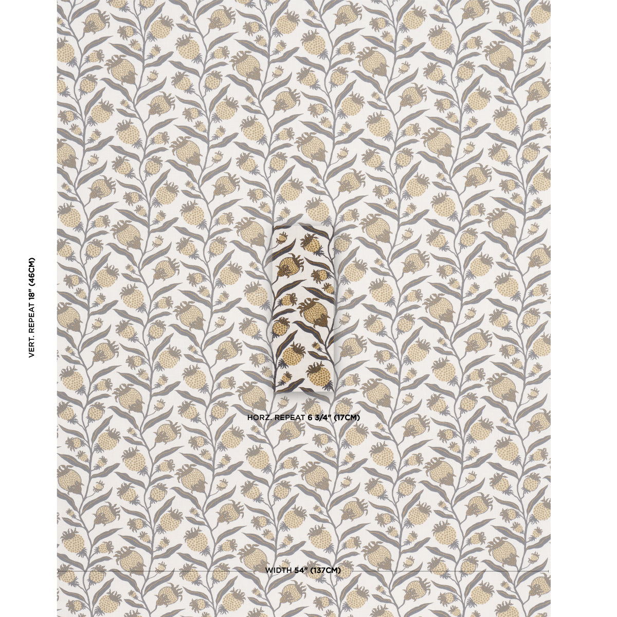 THISTLE-VINE-BLACK-GOLD-SCHUMACHER-181681 - Schumacher Fabric