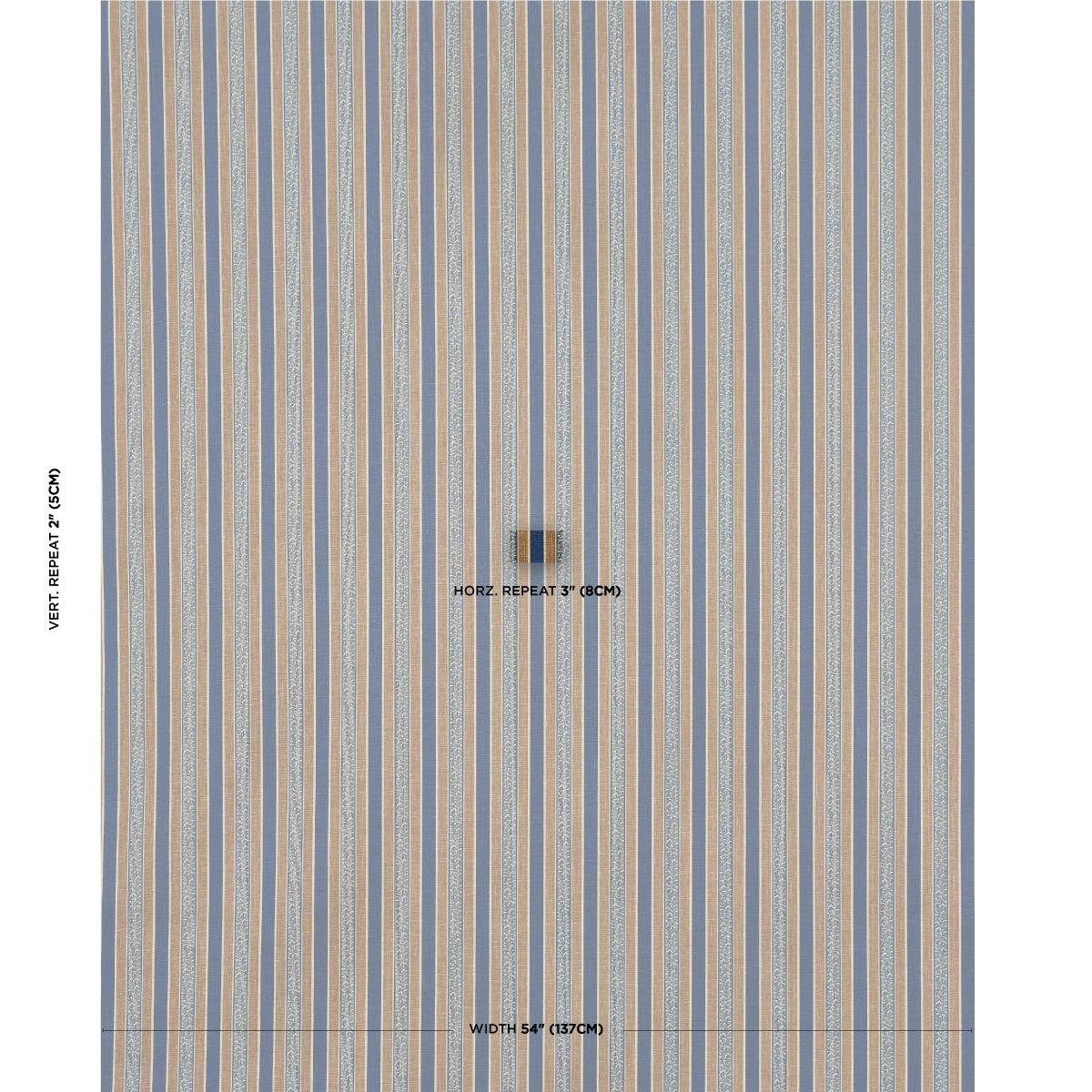 AUGUSTE-STRIPE-MARINE-COGNAC-SCHUMACHER-181710 - Schumacher Fabric