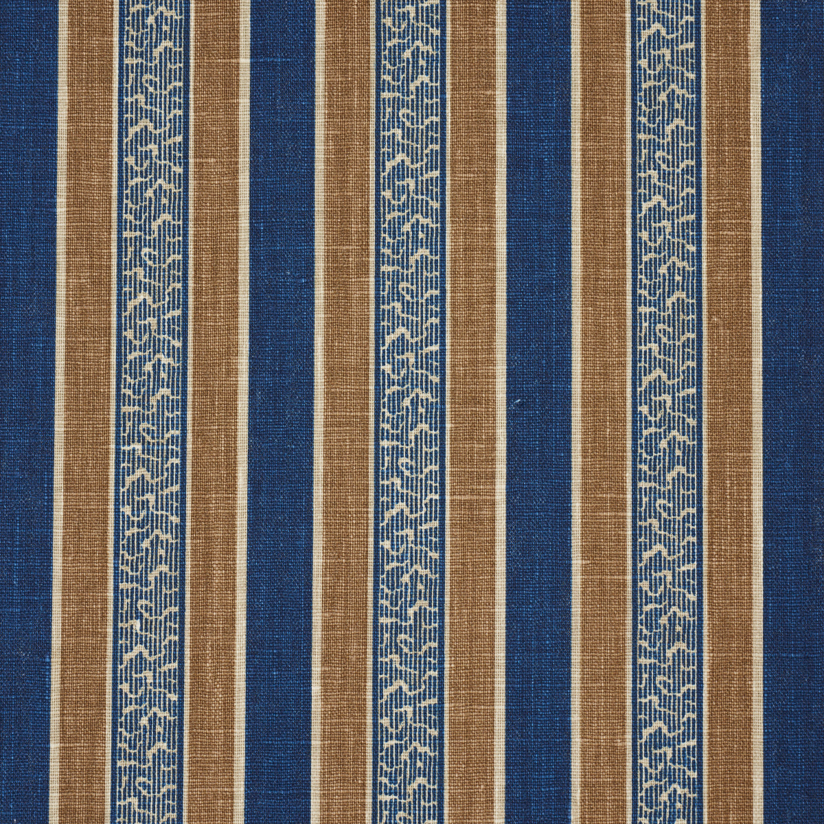 AUGUSTE-STRIPE-MARINE-COGNAC-SCHUMACHER-181710 - Schumacher Fabric