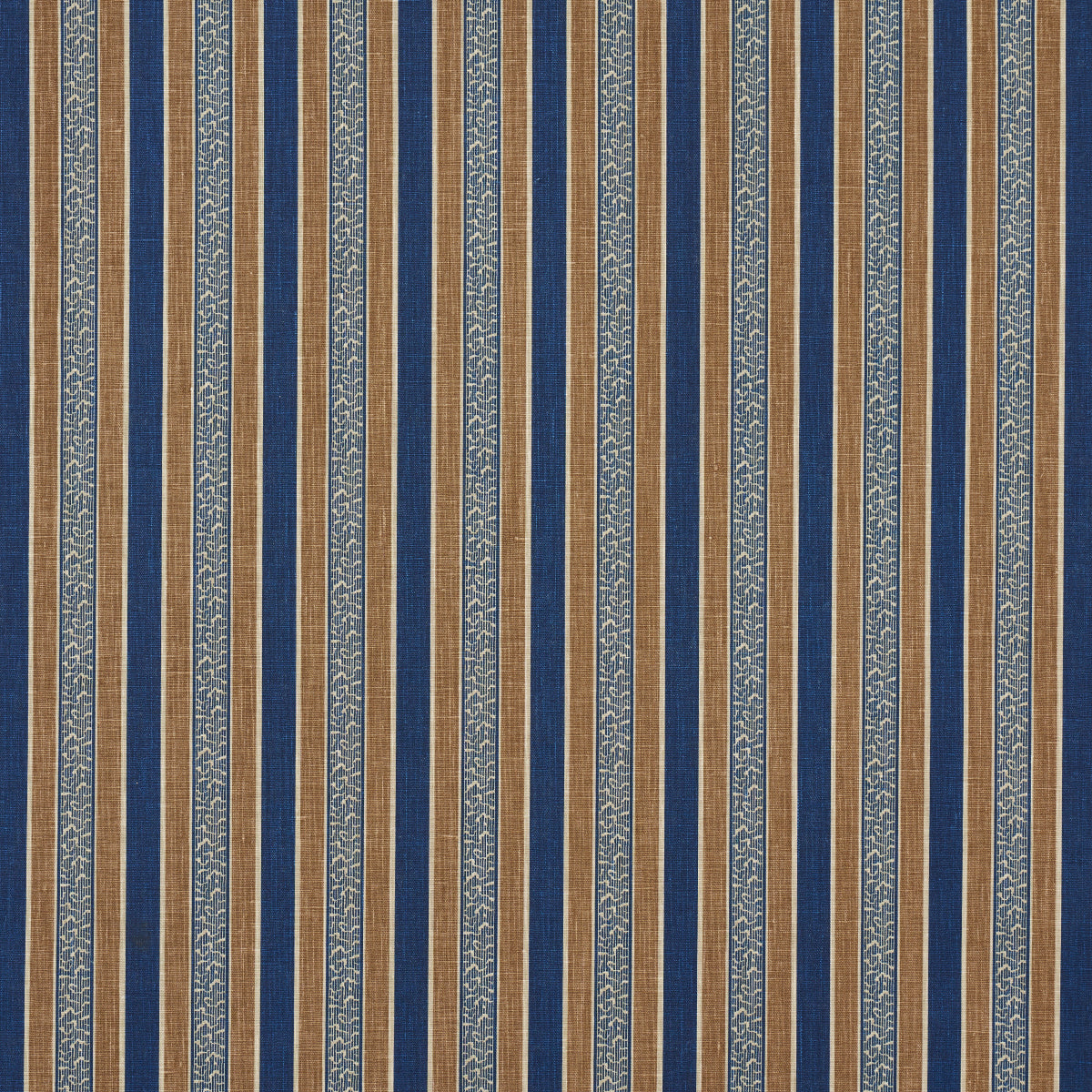 AUGUSTE-STRIPE-MARINE-COGNAC-SCHUMACHER-181710 - Schumacher Tela
