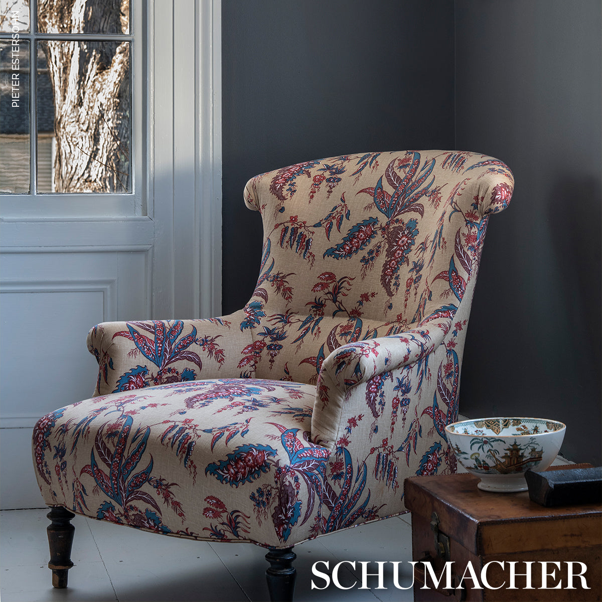 APOLLINE-BOTANICAL-ROUGE-BLEU-SCHUMACHER-181730 - Schumacher Tela